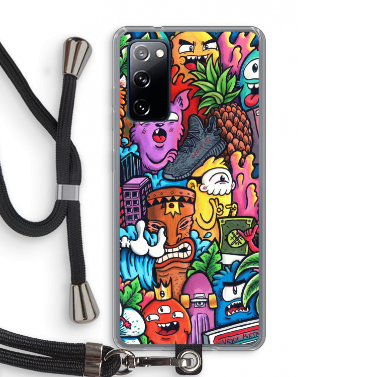 Vexx Mixtape: Samsung Galaxy S20 FE / S20 FE 5G Transparant Hoesje met koord