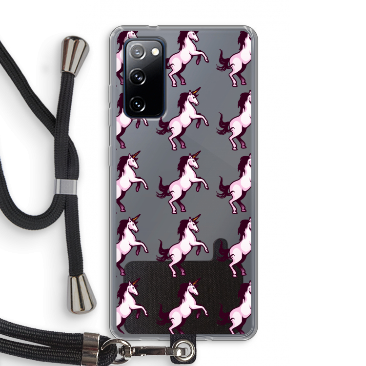 Musketon Unicorn: Samsung Galaxy S20 FE / S20 FE 5G Transparant Hoesje met koord