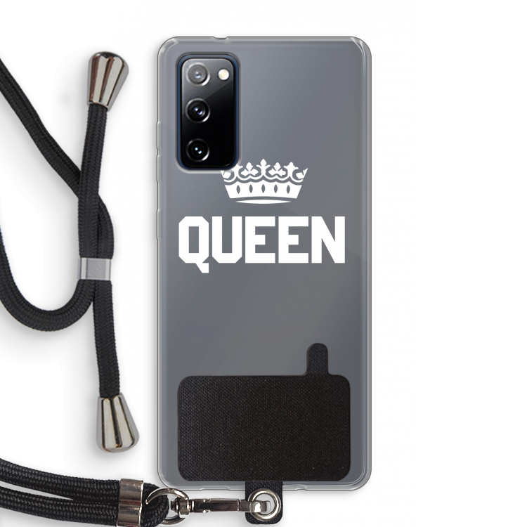 Queen zwart: Samsung Galaxy S20 FE / S20 FE 5G Transparant Hoesje met koord