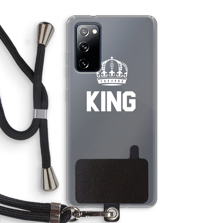 King zwart: Samsung Galaxy S20 FE / S20 FE 5G Transparant Hoesje met koord