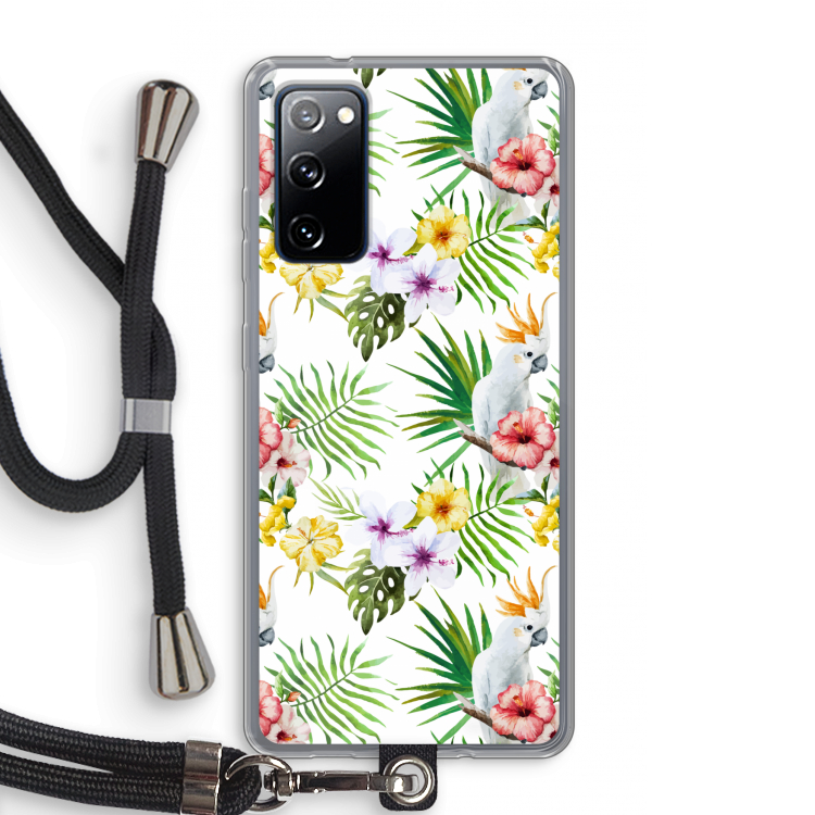 Gele kuif: Samsung Galaxy S20 FE / S20 FE 5G Transparant Hoesje met koord