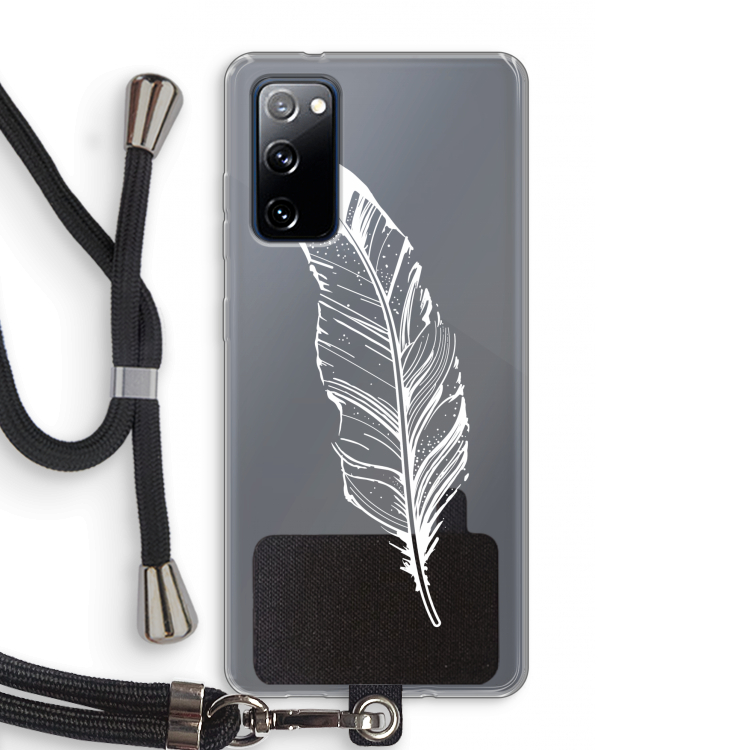 Pluim: Samsung Galaxy S20 FE / S20 FE 5G Transparant Hoesje met koord