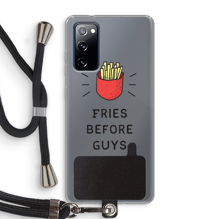 Fries before guys: Samsung Galaxy S20 FE / S20 FE 5G Transparant Hoesje met koord