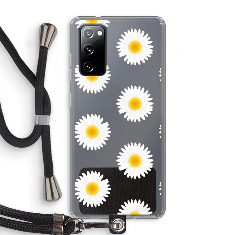 Margrietjes: Samsung Galaxy S20 FE / S20 FE 5G Transparant Hoesje met koord