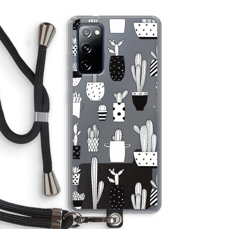 Cactusmotief: Samsung Galaxy S20 FE / S20 FE 5G Transparant Hoesje met koord