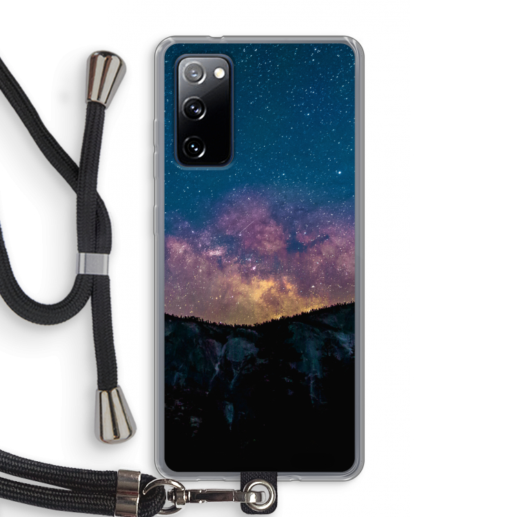 Travel to space: Samsung Galaxy S20 FE / S20 FE 5G Transparant Hoesje met koord