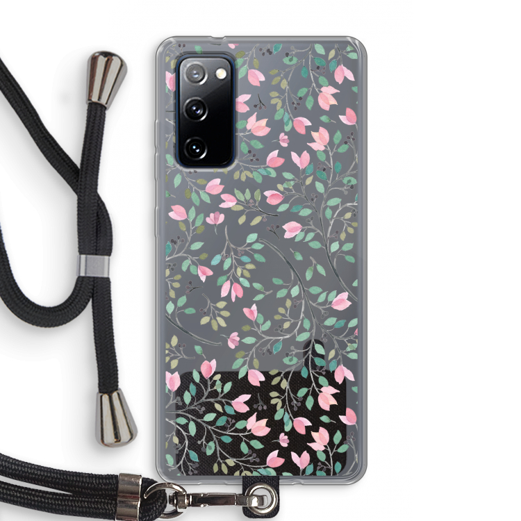 Sierlijke bloemen: Samsung Galaxy S20 FE / S20 FE 5G Transparant Hoesje met koord
