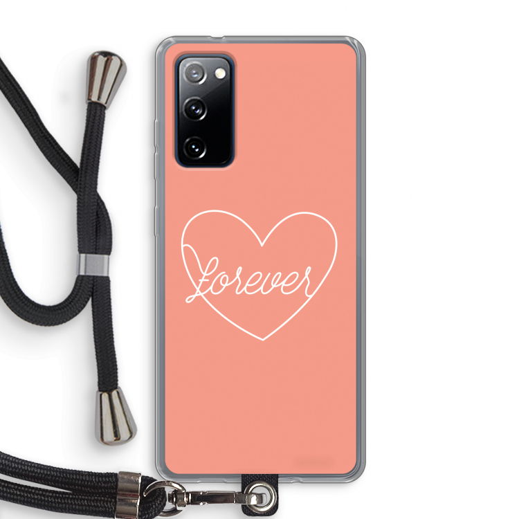 Forever heart: Samsung Galaxy S20 FE / S20 FE 5G Transparant Hoesje met koord