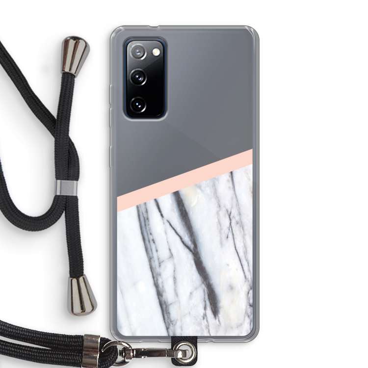 A touch of peach: Samsung Galaxy S20 FE / S20 FE 5G Transparant Hoesje met koord
