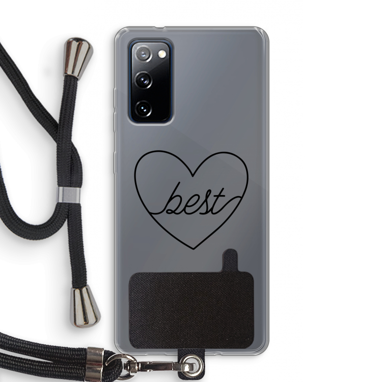 Best heart black: Samsung Galaxy S20 FE / S20 FE 5G Transparant Hoesje met koord