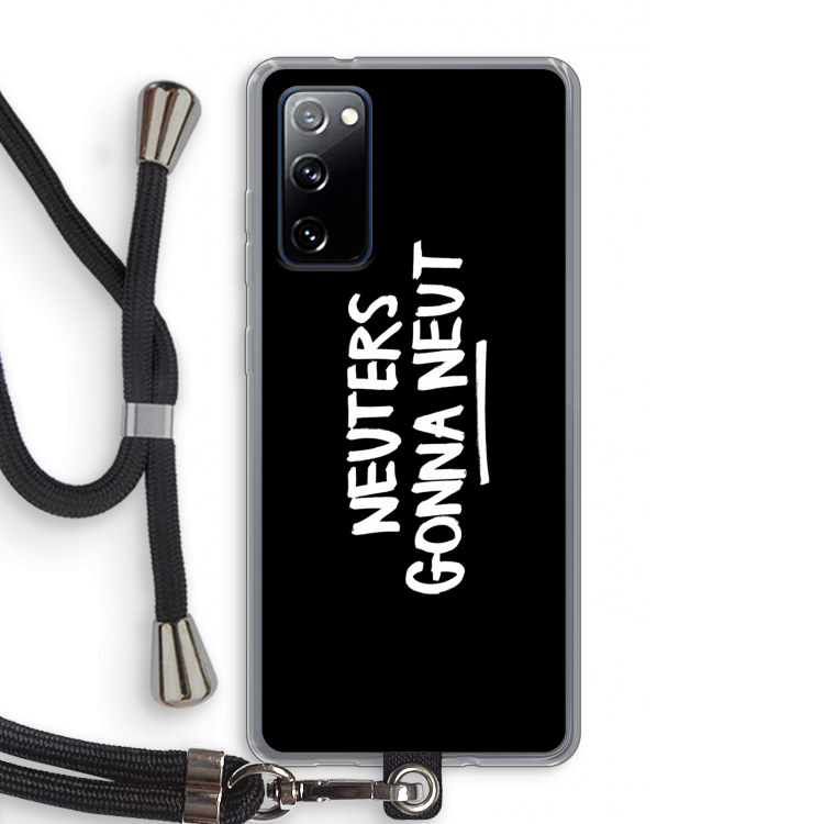 Neuters (zwart): Samsung Galaxy S20 FE / S20 FE 5G Transparant Hoesje met koord