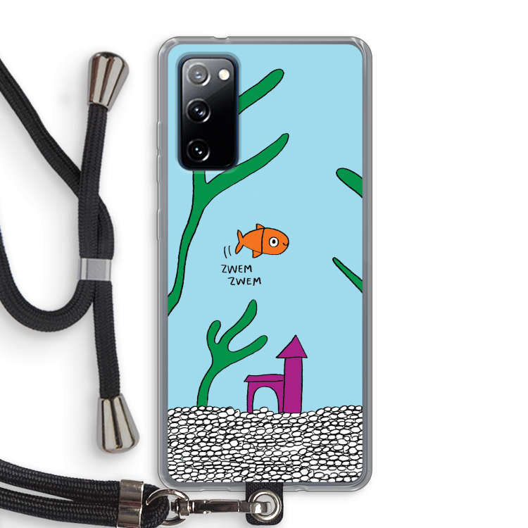 Aquarium: Samsung Galaxy S20 FE / S20 FE 5G Transparant Hoesje met koord