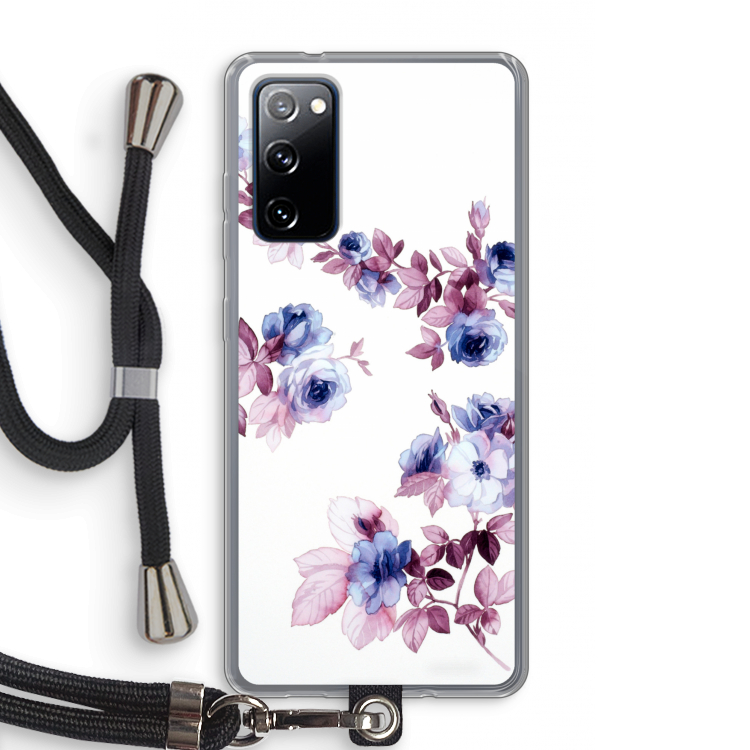 Waterverf bloemen: Samsung Galaxy S20 FE / S20 FE 5G Transparant Hoesje met koord