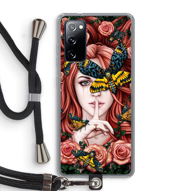 Lady Moth: Samsung Galaxy S20 FE / S20 FE 5G Transparant Hoesje met koord