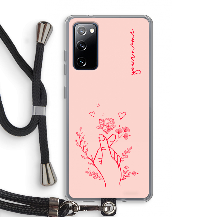 Giving Flowers: Samsung Galaxy S20 FE / S20 FE 5G Transparant Hoesje met koord