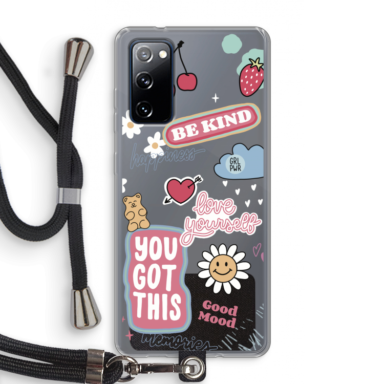 Positivity: Samsung Galaxy S20 FE / S20 FE 5G Transparant Hoesje met koord
