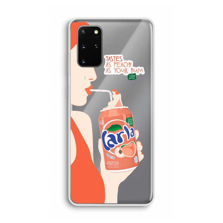 Peach please!: Samsung Galaxy S20 Plus Transparant Hoesje