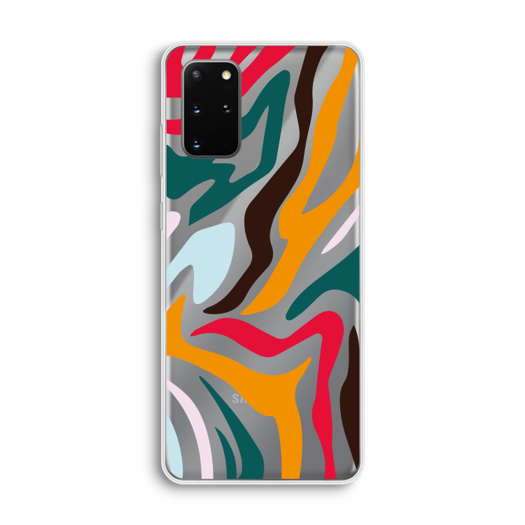Colored Zebra: Samsung Galaxy S20 Plus Transparant Hoesje