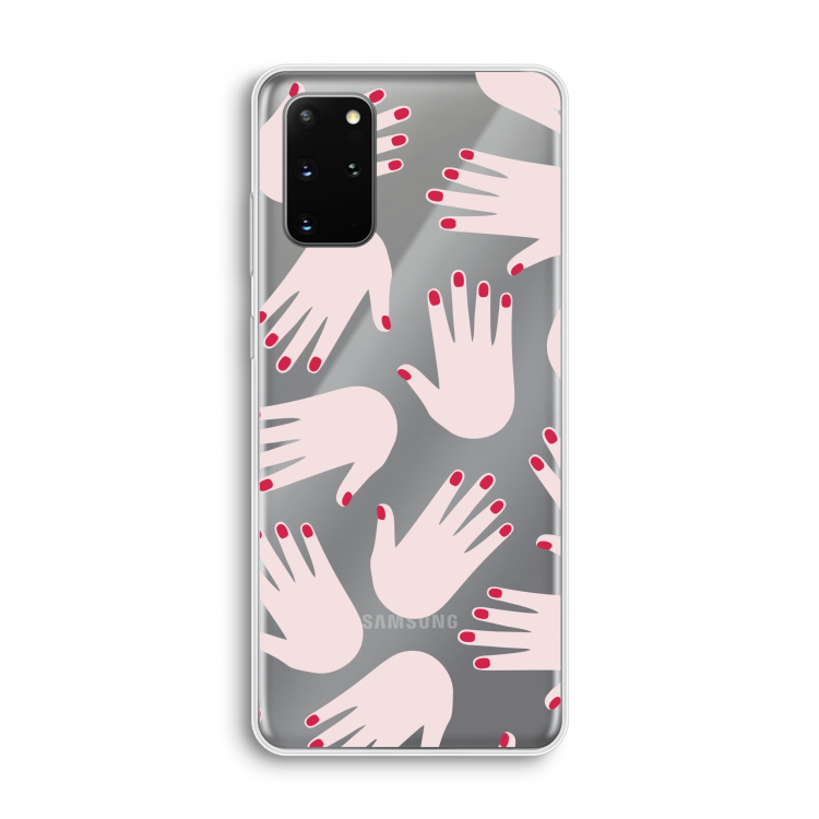 Hands pink: Samsung Galaxy S20 Plus Transparant Hoesje