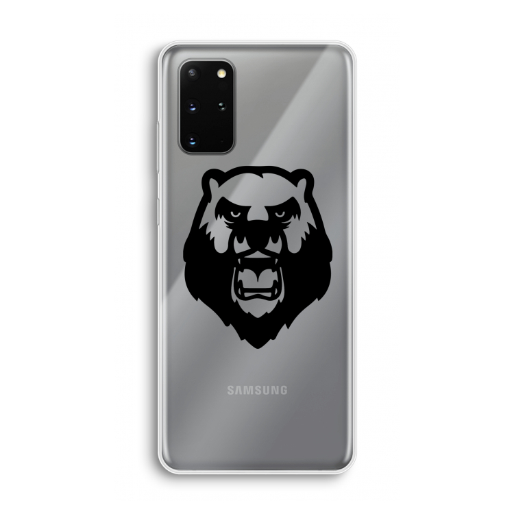 Angry Bear (black): Samsung Galaxy S20 Plus Transparant Hoesje