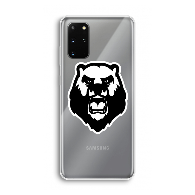 Angry Bear (white): Samsung Galaxy S20 Plus Transparant Hoesje