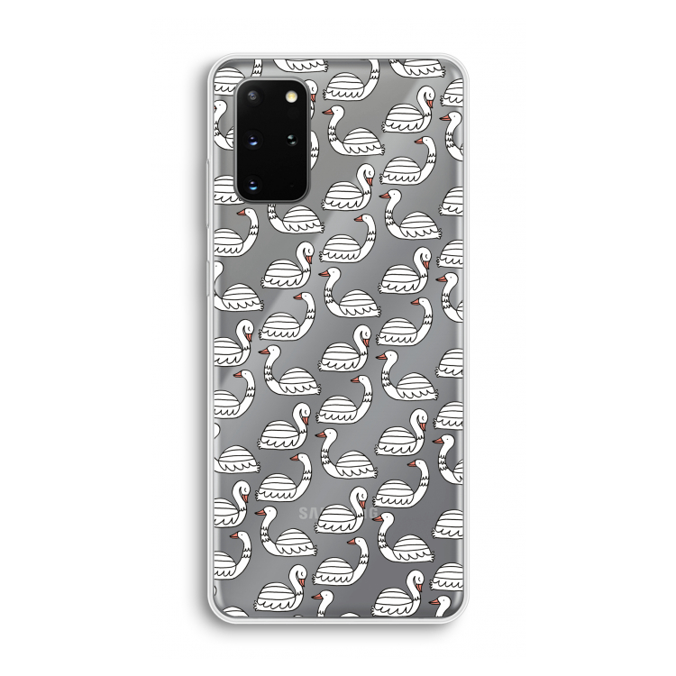 Zwanen: Samsung Galaxy S20 Plus Transparant Hoesje