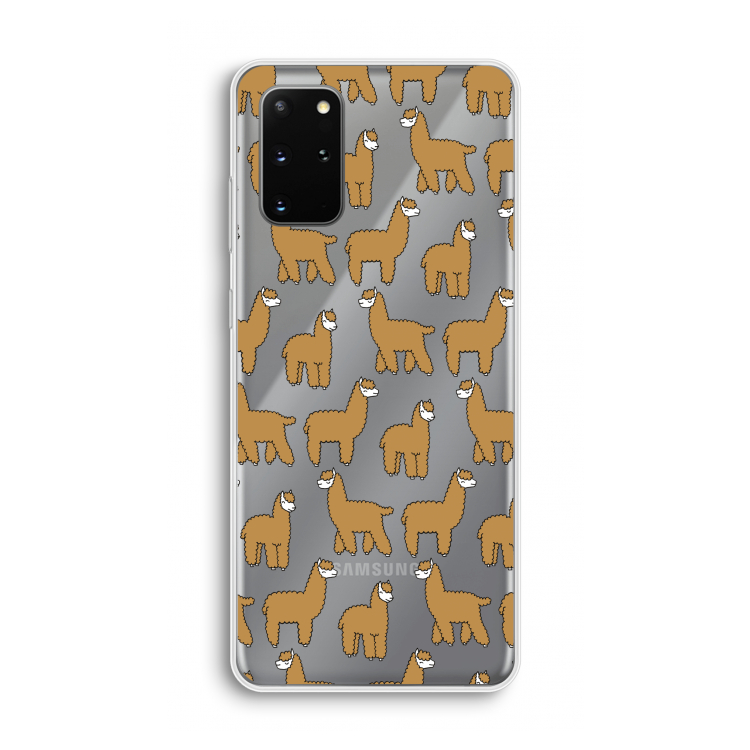 Alpacas: Samsung Galaxy S20 Plus Transparant Hoesje