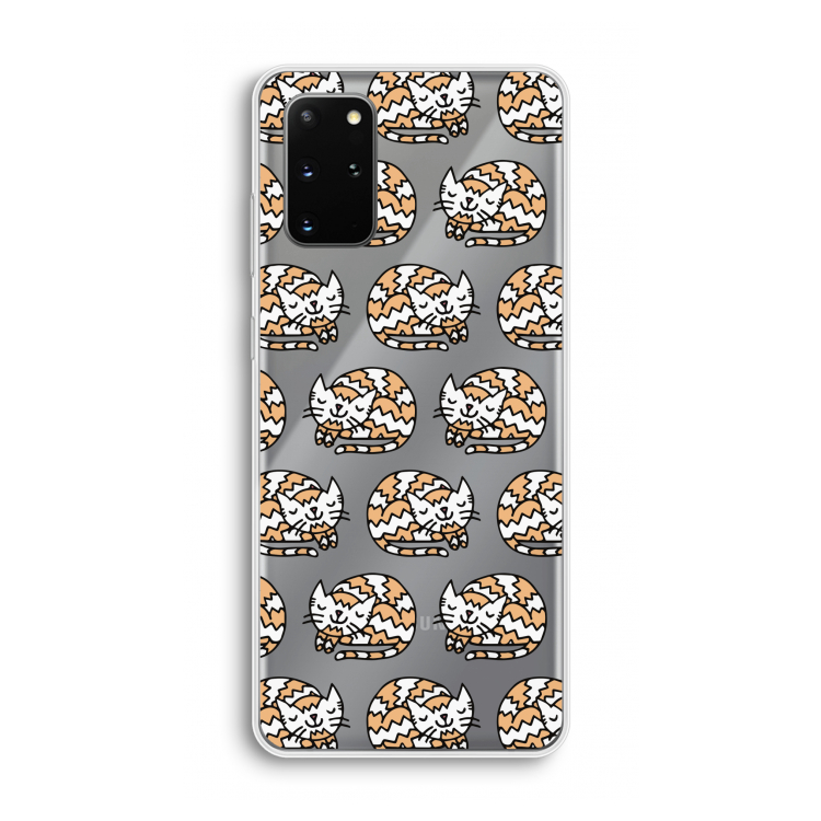 Slapende poes: Samsung Galaxy S20 Plus Transparant Hoesje