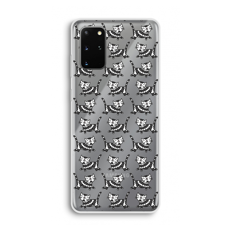 Zwarte poes: Samsung Galaxy S20 Plus Transparant Hoesje