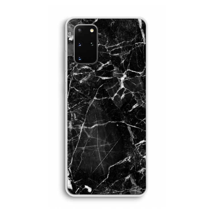Zwart Marmer 2: Samsung Galaxy S20 Plus Transparant Hoesje