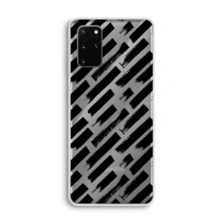 Zwarte vegen: Samsung Galaxy S20 Plus Transparant Hoesje