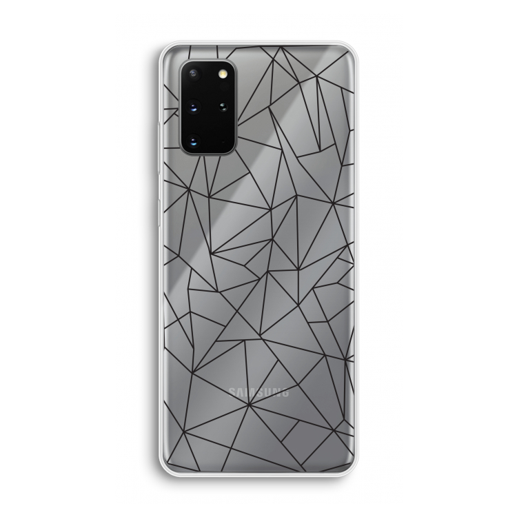Geometrische lijnen zwart: Samsung Galaxy S20 Plus Transparant Hoesje