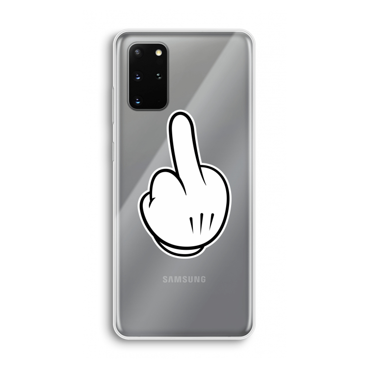 Middle finger black: Samsung Galaxy S20 Plus Transparant Hoesje