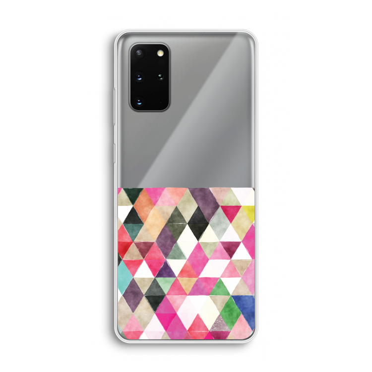 Gekleurde driehoekjes: Samsung Galaxy S20 Plus Transparant Hoesje