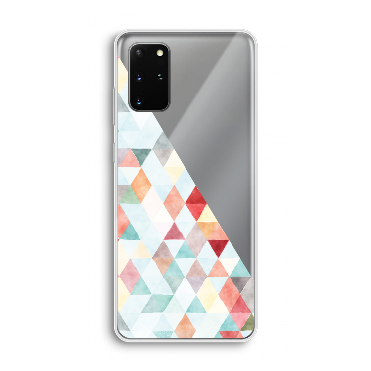 Gekleurde driehoekjes pastel: Samsung Galaxy S20 Plus Transparant Hoesje