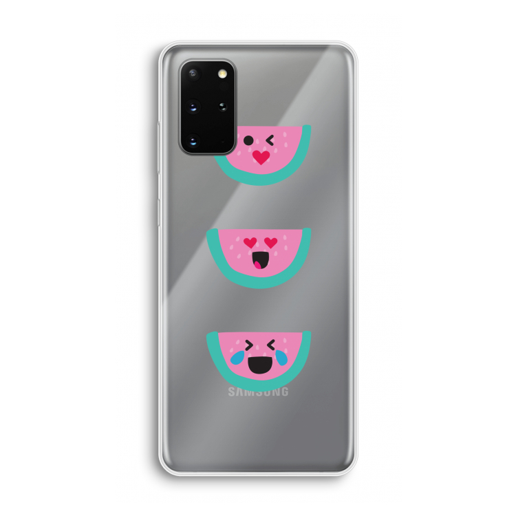 Smiley watermeloen: Samsung Galaxy S20 Plus Transparant Hoesje
