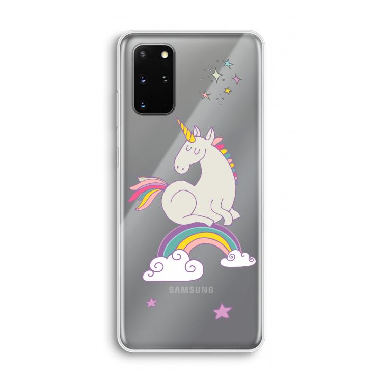 Regenboog eenhoorn: Samsung Galaxy S20 Plus Transparant Hoesje