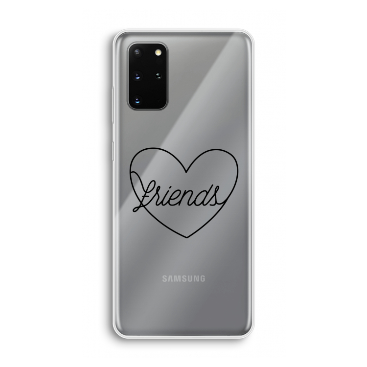 Friends heart black: Samsung Galaxy S20 Plus Transparant Hoesje