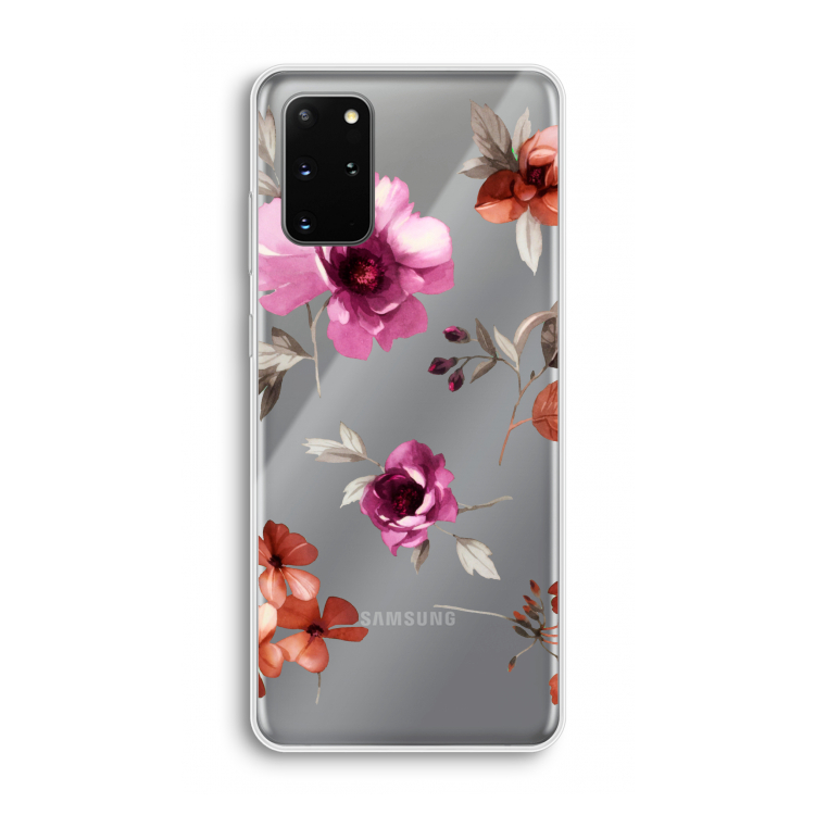Geschilderde bloemen: Samsung Galaxy S20 Plus Transparant Hoesje