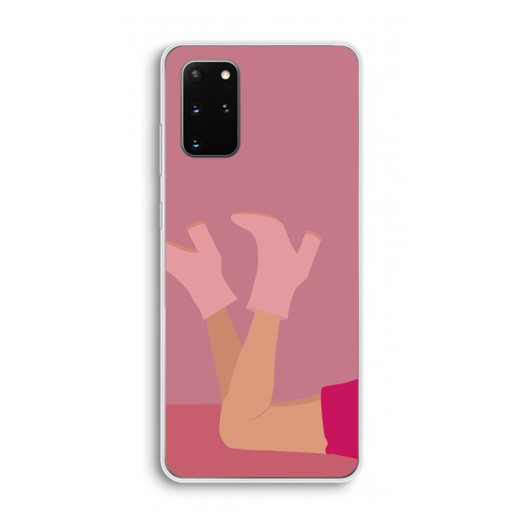 Pink boots: Samsung Galaxy S20 Plus Transparant Hoesje