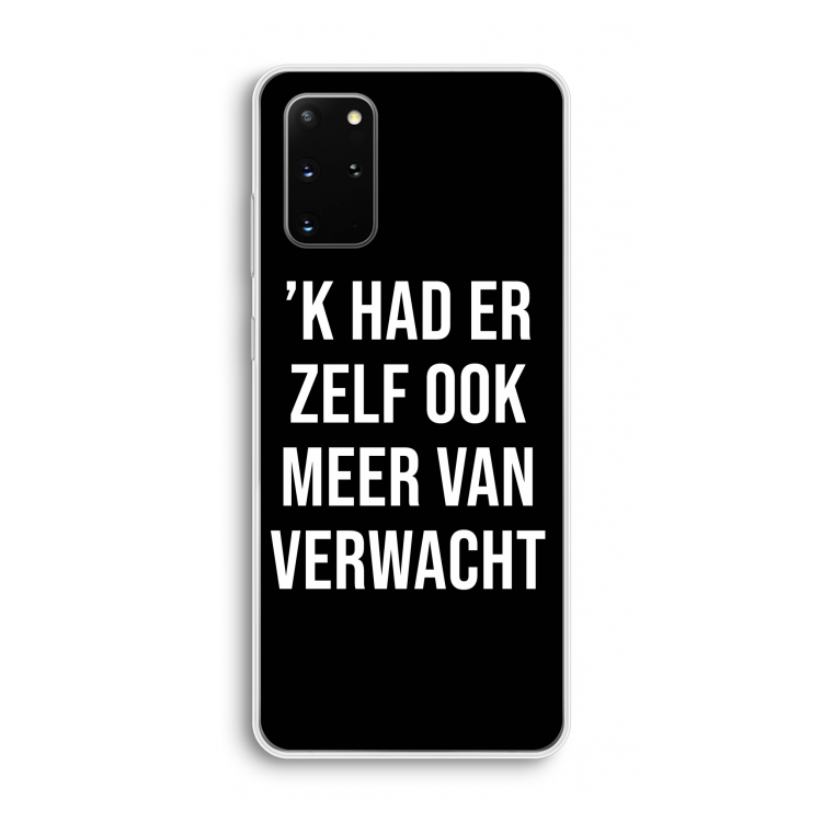 Meer verwacht - Zwart: Samsung Galaxy S20 Plus Transparant Hoesje