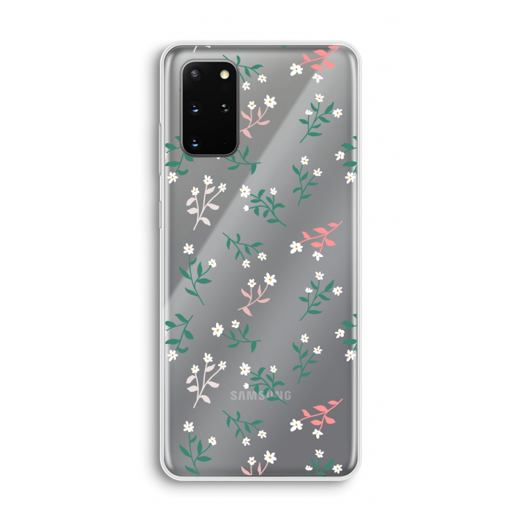 Small white flowers: Samsung Galaxy S20 Plus Transparant Hoesje