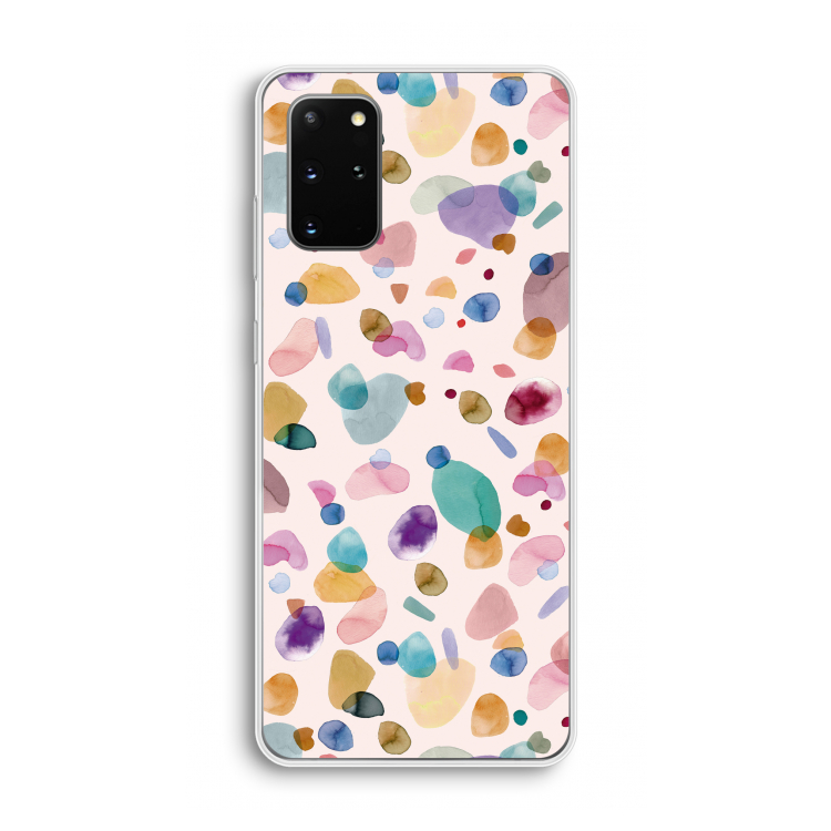 Terrazzo Memphis Pink: Samsung Galaxy S20 Plus Transparant Hoesje
