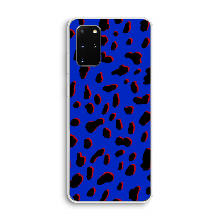 Blue Leopard: Samsung Galaxy S20 Plus Transparant Hoesje