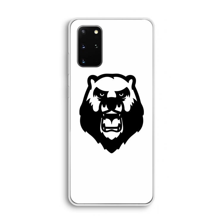 Angry Bear (white): Samsung Galaxy S20 Plus Transparant Hoesje
