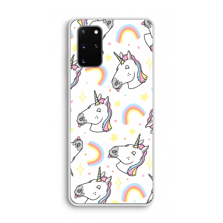 Rainbow Unicorn: Samsung Galaxy S20 Plus Transparant Hoesje