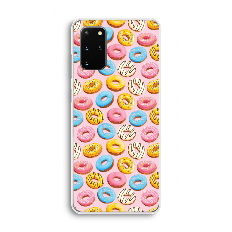 Pink donuts: Samsung Galaxy S20 Plus Transparant Hoesje