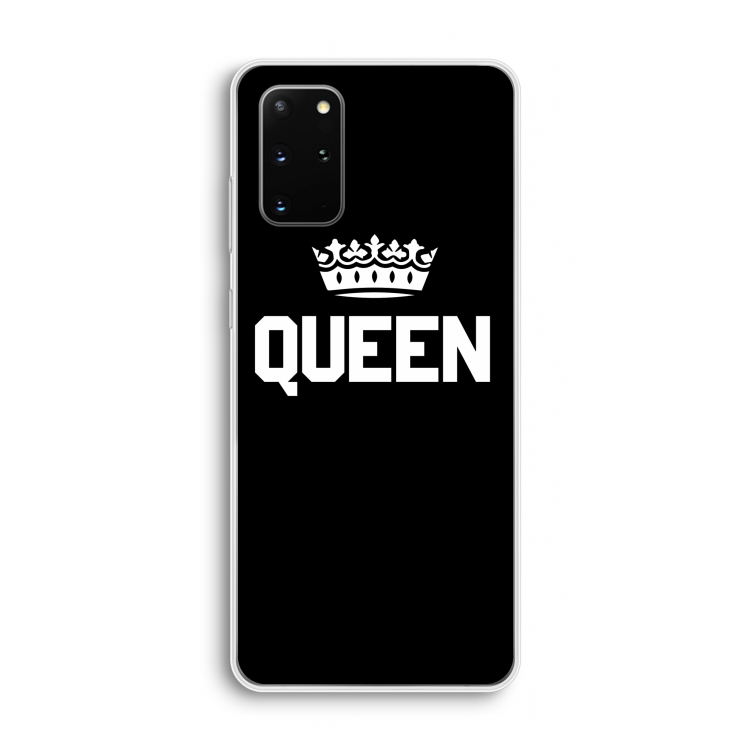 Queen zwart: Samsung Galaxy S20 Plus Transparant Hoesje