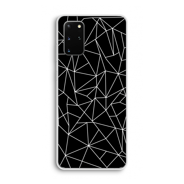 Geometrische lijnen wit: Samsung Galaxy S20 Plus Transparant Hoesje