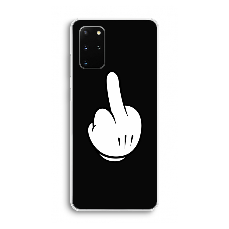 Middle finger black: Samsung Galaxy S20 Plus Transparant Hoesje